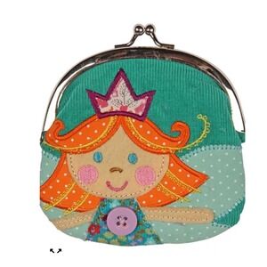 Stephen Joseph Coin Purse‎ Girl Princess Applique Floral Small Wallet